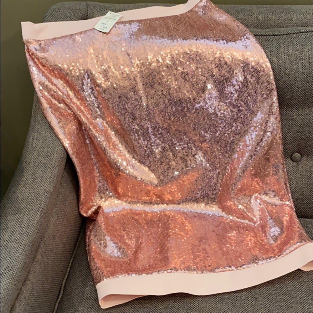 Pink sequined skirt